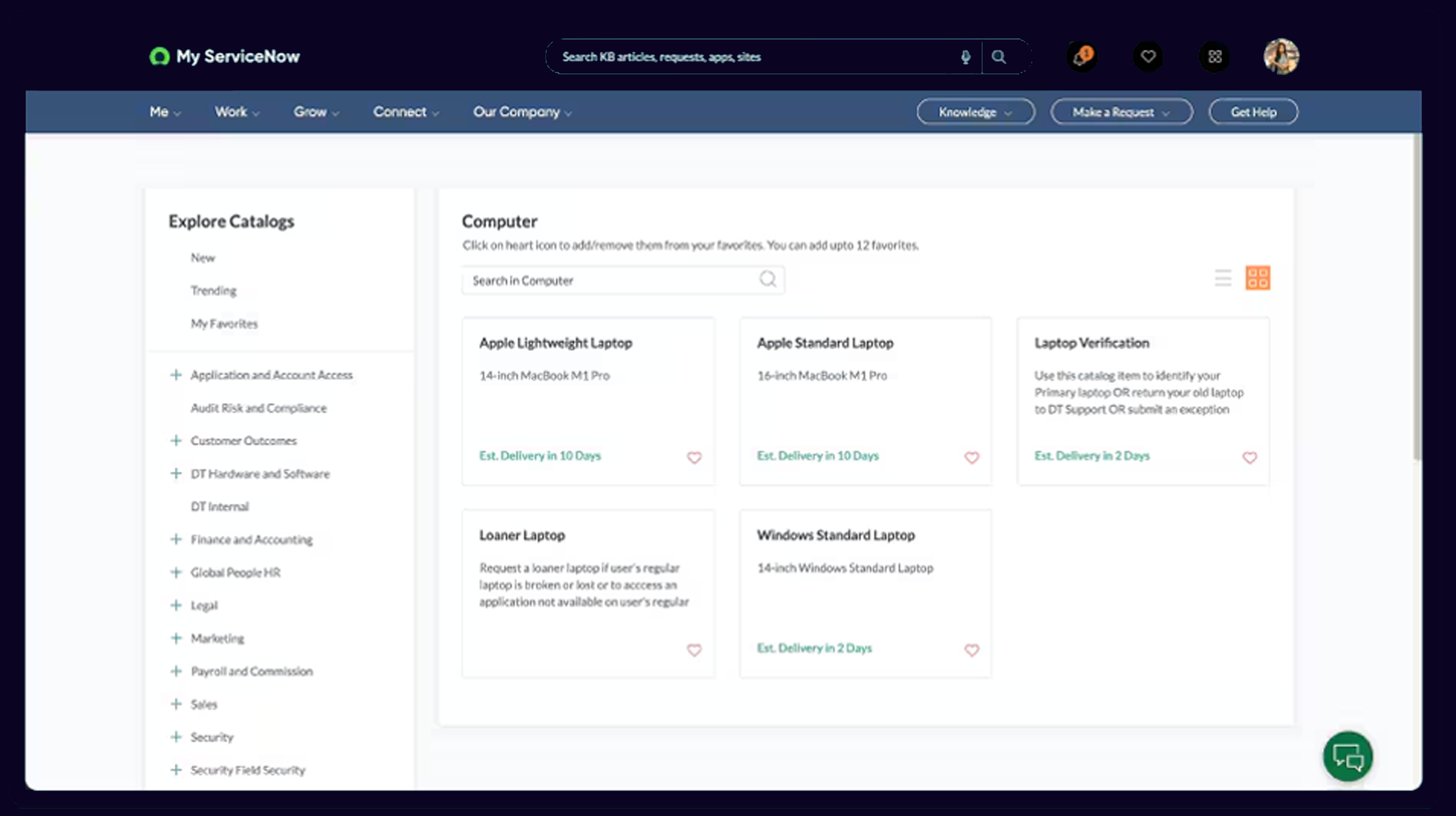 Service Catalog